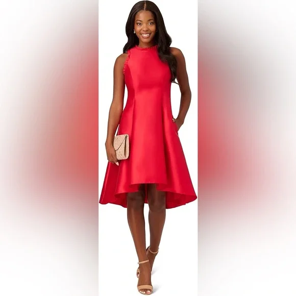 Adrianna Papell | Dresses | Nwt Adrianna Papell Ruffle Pleatmikado Cocktail Dress In Red Size 4 | Poshmark Adrianna Papell | Dresses | Nwt Adrianna Papell Ruffle Pleatmikado Cocktail Dress In Red Size 4 | Poshmark